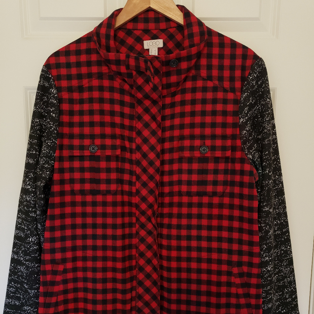 LOGO by Lori Goldstein Plaid Jacket